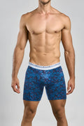 Blue patterned malebasics boxerbrief flamingos with white original basics male branded waistband