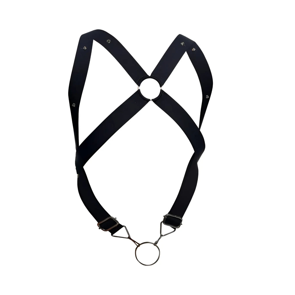 Malebasics dmbl05 dngeon crossback harness black leather with adjustable straps and central metal ring