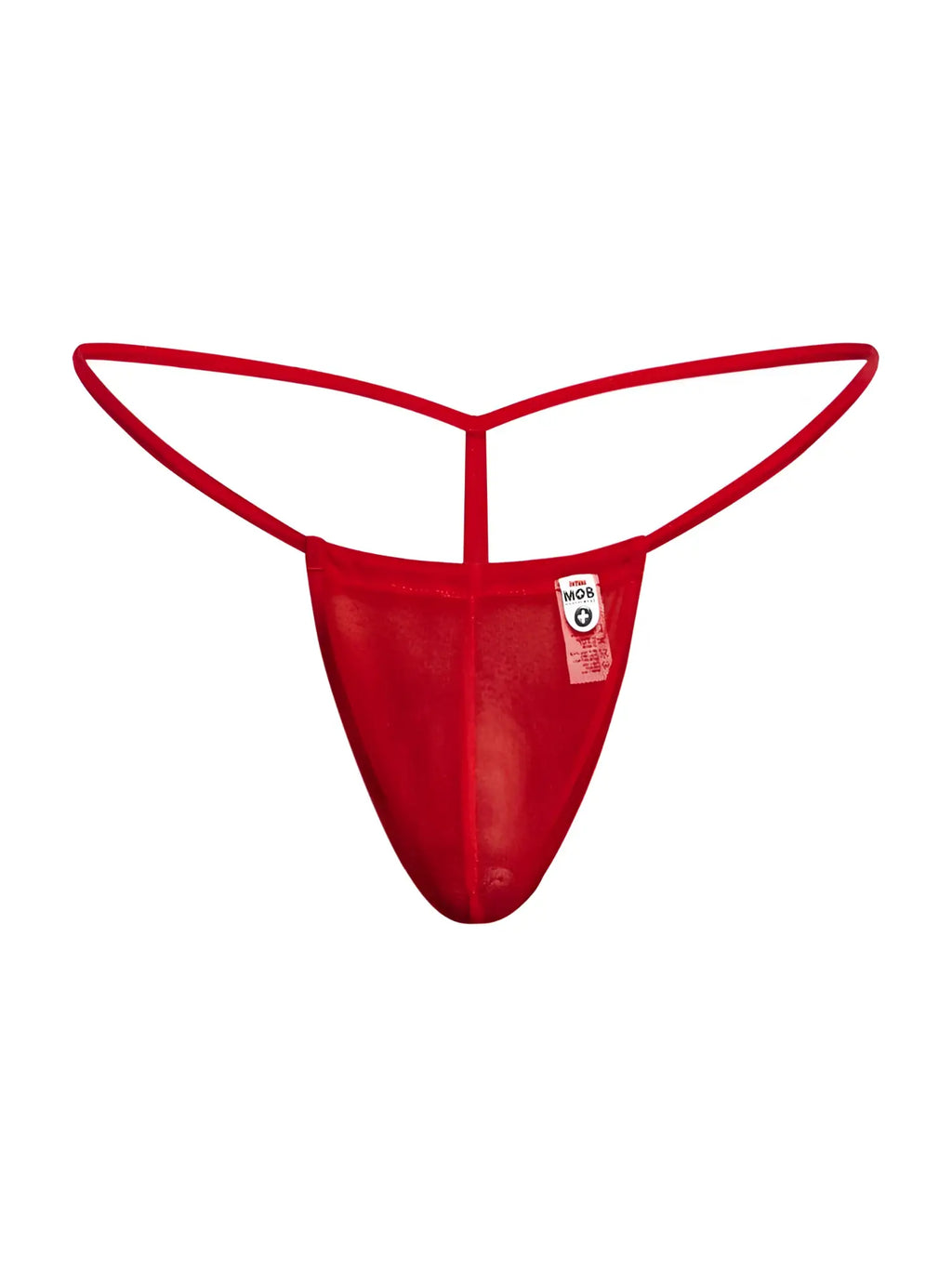 Malebasics mbl59 red mesh g-string with thin curved waistband and central strap for men