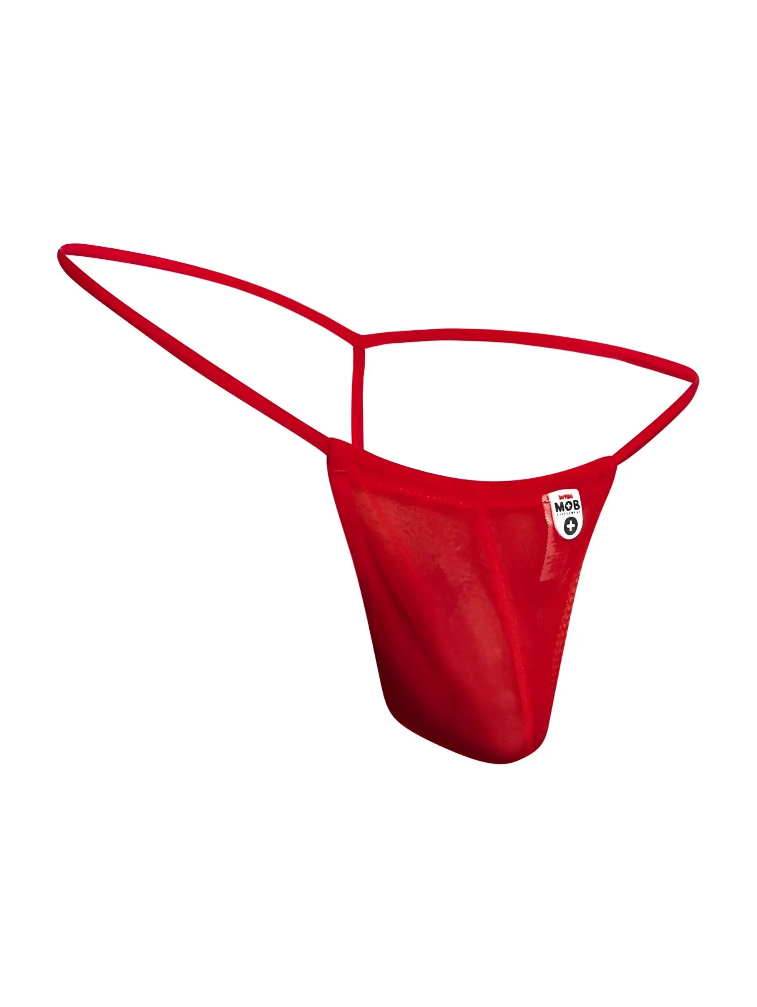 Malebasics mbl59 red mesh g-string thong with thin supportive waistband and leg straps for men