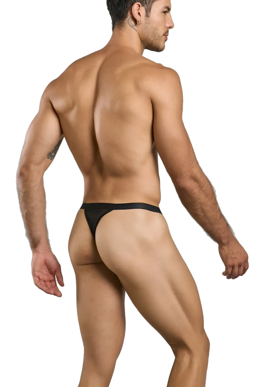 Malebasics mbl85 y sexy thongs black mesh black thong with smooth form-fitting design showing the back side