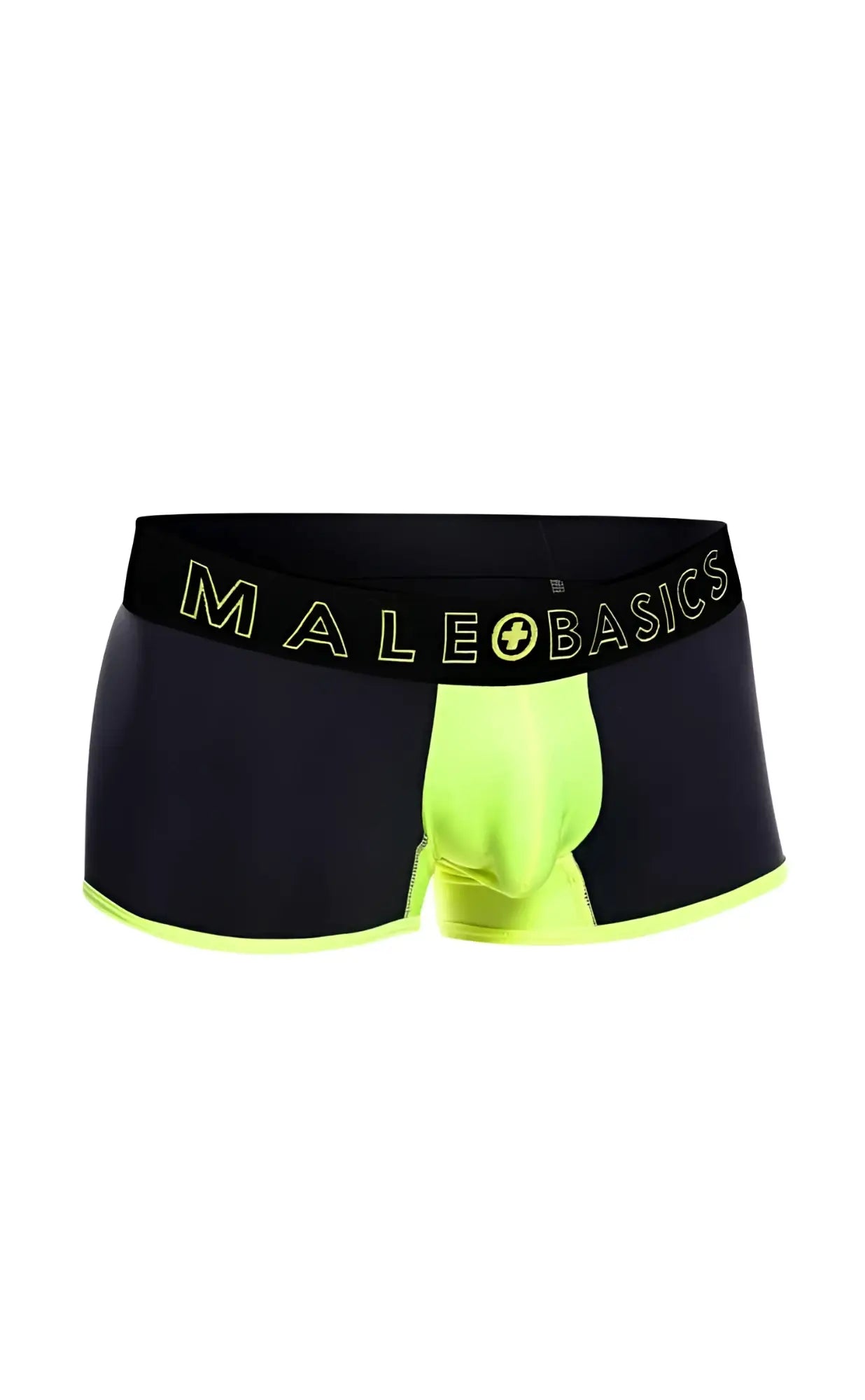 Malebasics neon trunk black and neon green boxer briefs with bold contrasting design and comfortable fit