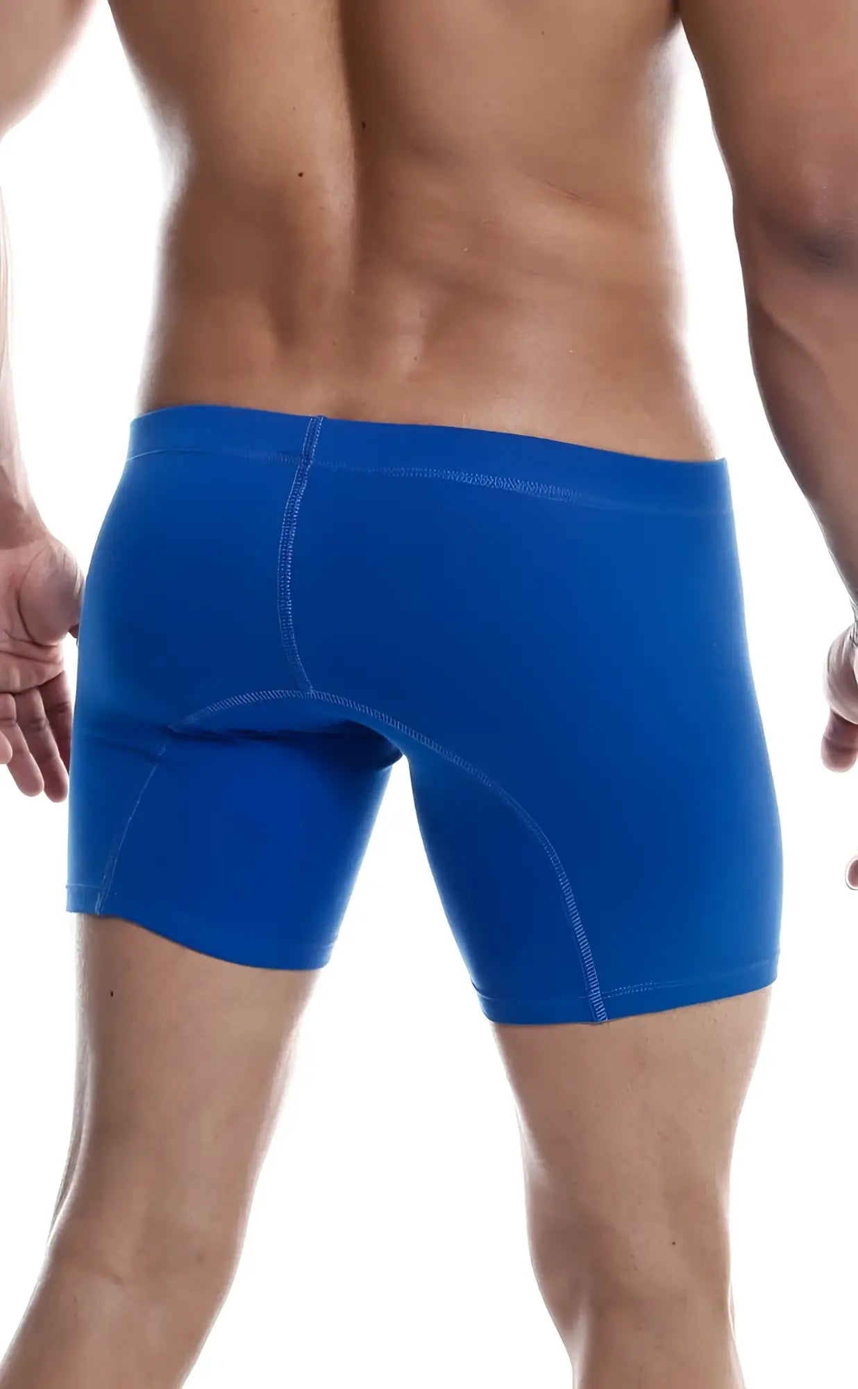 Malebasics silver boxer brief 3 pack featuring bright blue athletic briefs with a snug form-fitting design and subtle stitching