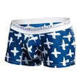 Malebasics trunk hipster santorini blue and white patterned men’s boxer briefs with branded elastic waistband