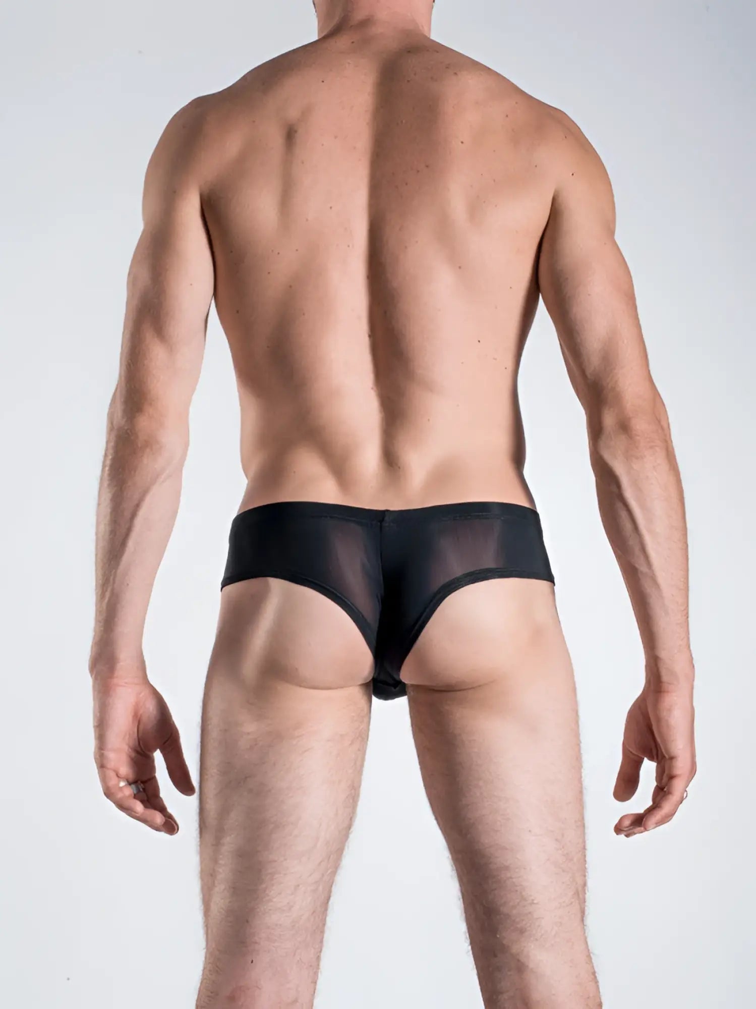 Black sheer mesh briefs manstore m101 cheeky brief underwear in size S highlighting transparency and comfort