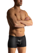 Black faux leather briefs with central zipper detail from Manstore zipper minipants M2466 for edgy fashion wear
