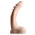 Master Cock Annihilator: A flesh-toned, realistic 18-inch dildo with a curved shaft and base on a white background.