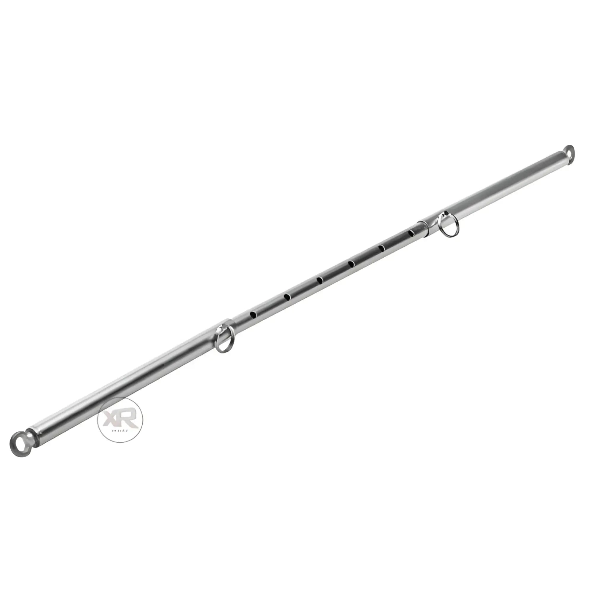 Master Series Adjustable Steel Spreader Bar: A silver, telescoping metal rod with attachment rings and adjustment holes.