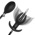 Master Series Ass Bound Anchor: black silicone inflatable plug with hand pump and expanding anchor-shaped tip.