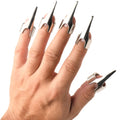 Master Series Clawed 5pc Sensation Play Rings: Five silver, claw-style metal rings worn on each finger and thumb.