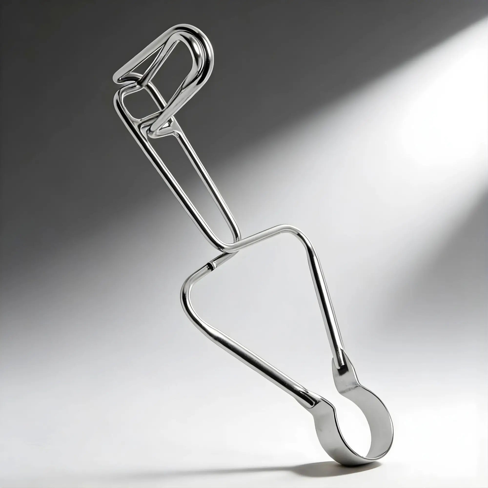 Master Series Dartigues Retractor: a silver, stainless steel surgical instrument with a triangular frame and ring tip.