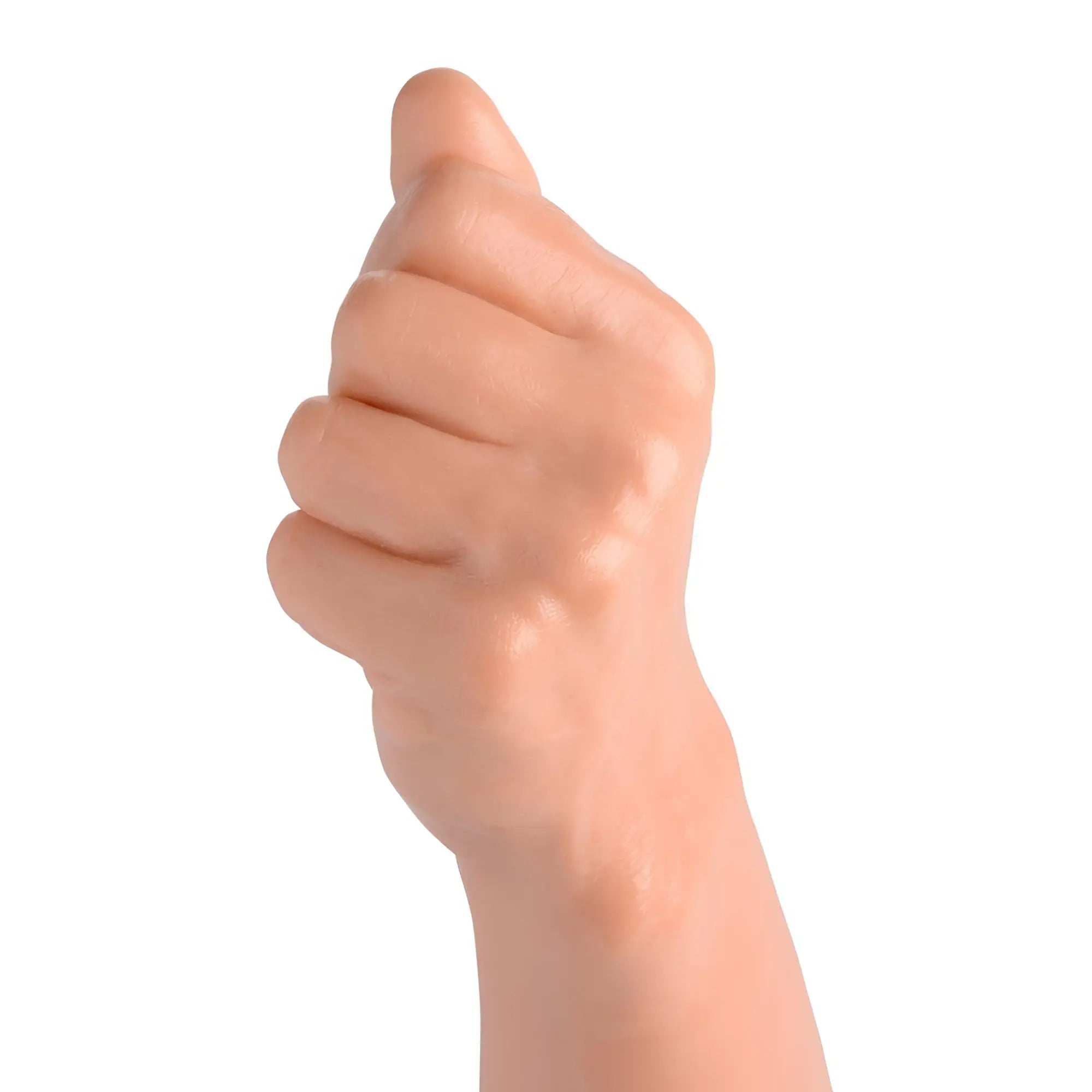 Master Series Fisto dildo: a realistic, skin-toned, molded silicone toy shaped like a clenched human fist.