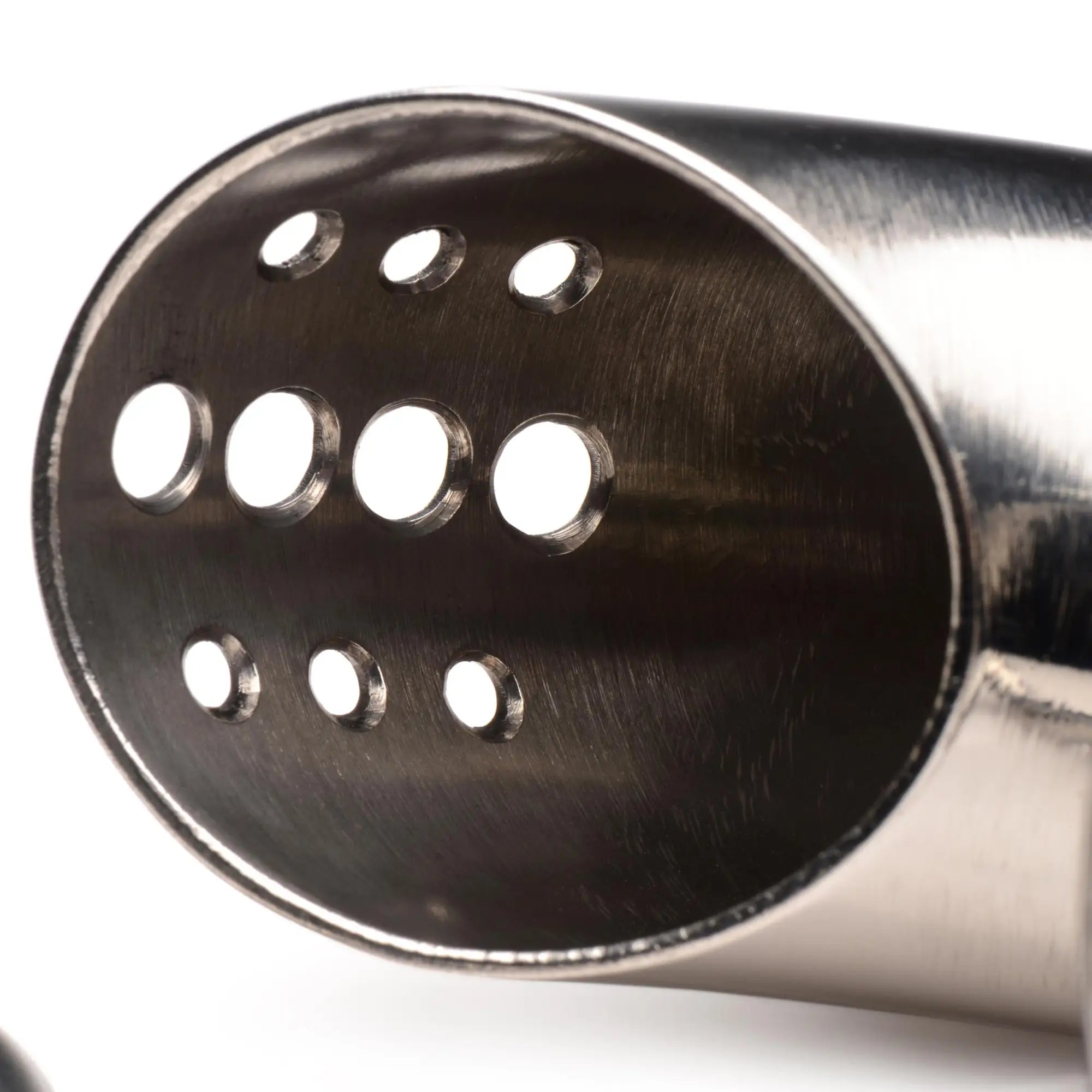 Master Series Forged Captor stainless steel cage with a perforated design and polished silver finish.