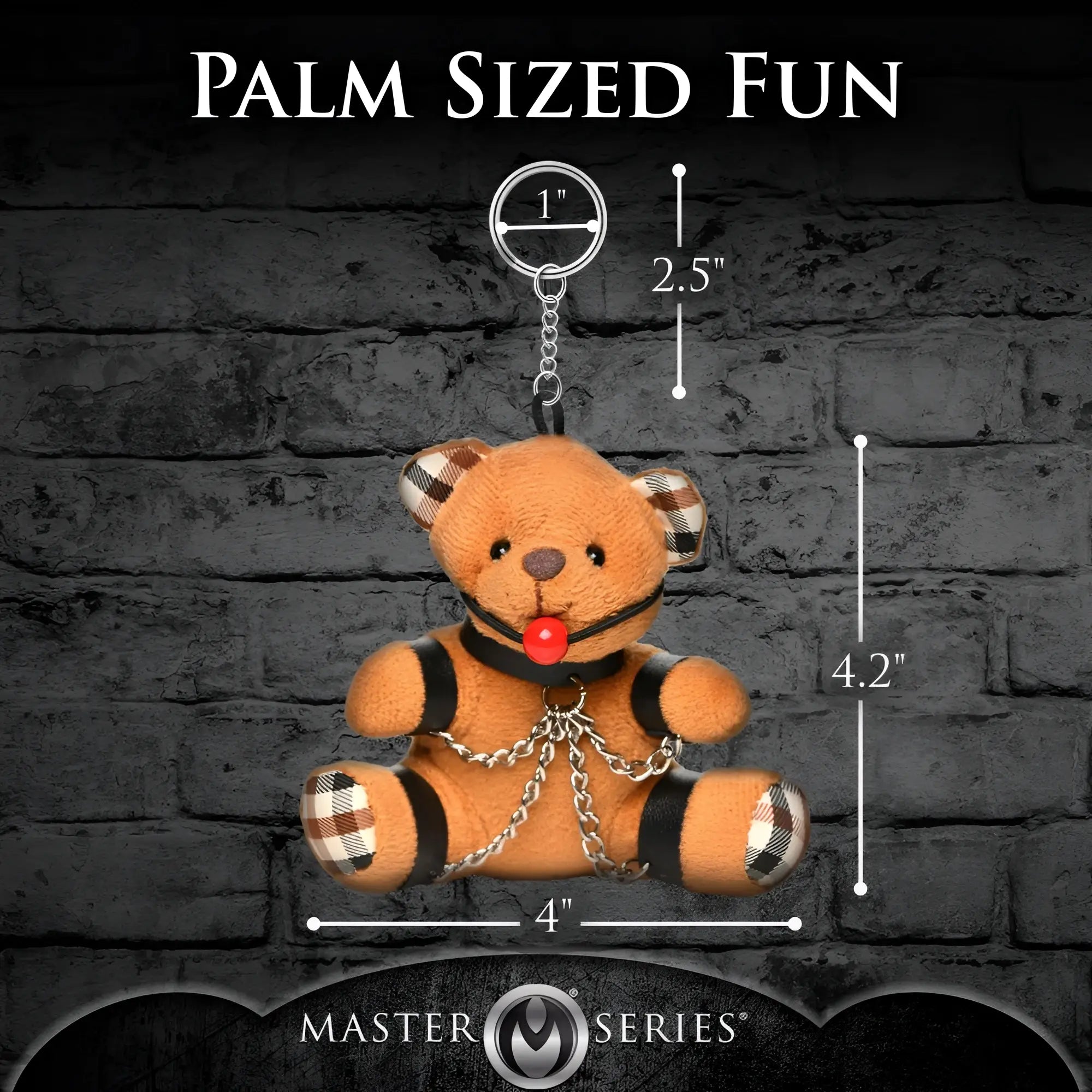 Geknebelter Teddybär Schlüsselanhänger