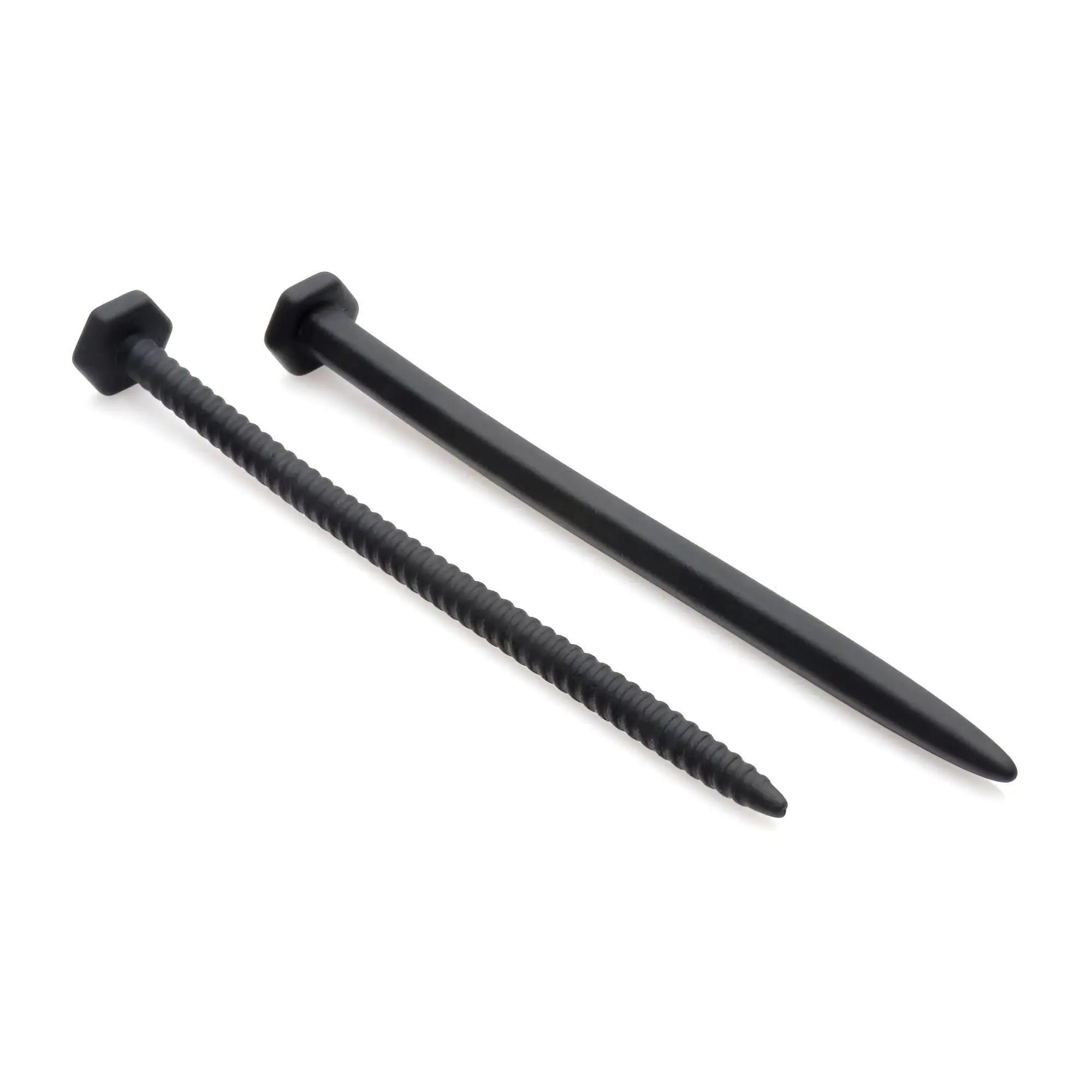 Master Series Hardware matte black silicone nail and screw sound on a white background.