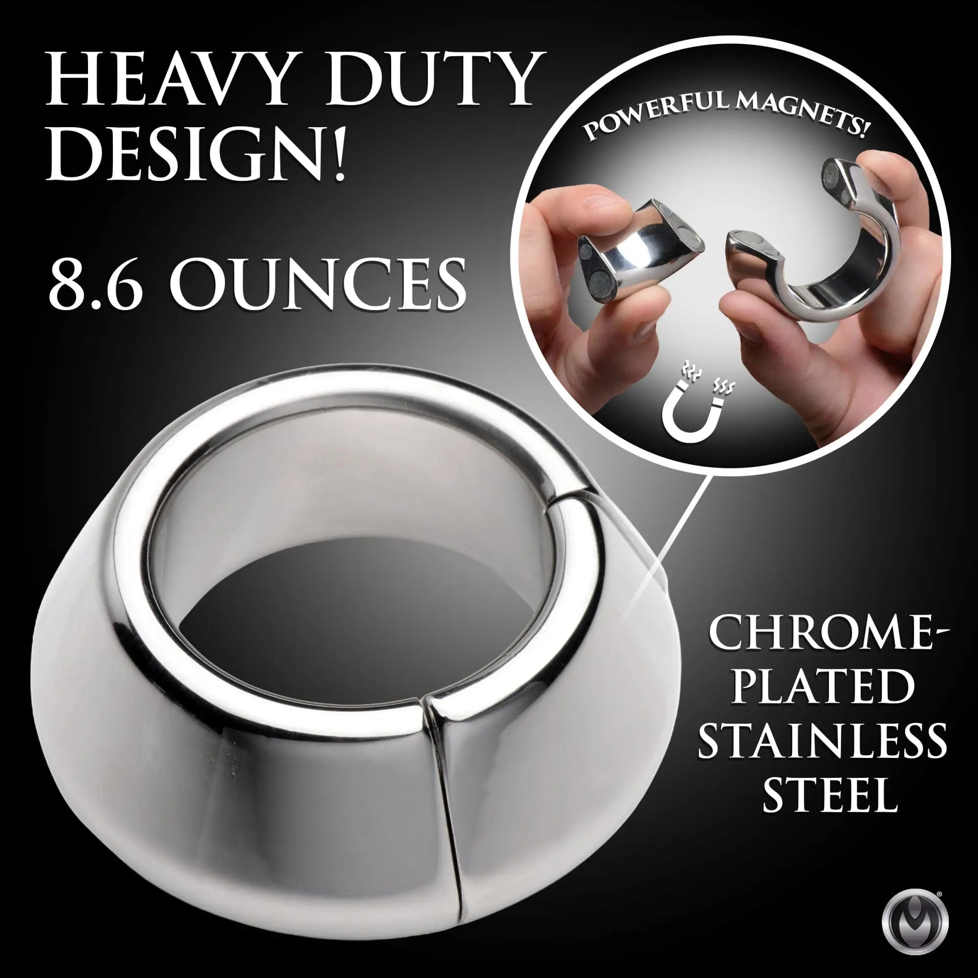 Master Series Magna-Chute: A heavy, chrome-plated stainless steel magnetic ball stretcher with a two-piece design.