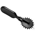 Master Series Mini Sensation Wheel: A sleek, matte black handheld sensory tool with a spiked rolling wheel.