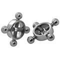 Master Series Rings of Fire Nipple Press Kit: Two silver-toned metal rings with threaded, adjustable tension screws.