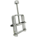 Master Series Stainless Steel Nipple Vise: A silver, metal screw-clamp style device with an adjustable knob.