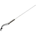 Master Series Stainless Steel Whipping Rod: A long, thin, silver metal rod with a grooved handle and black wrist cord.