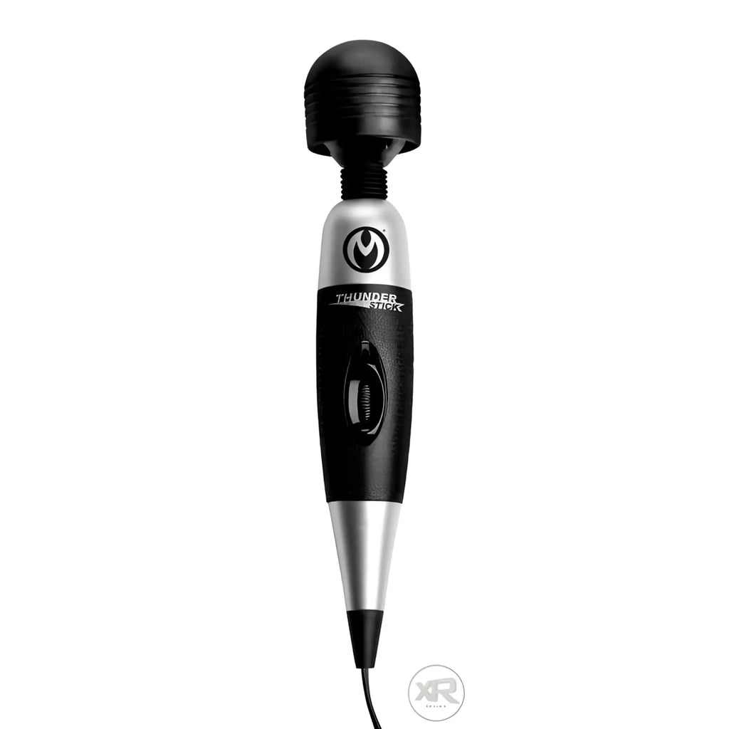 Master Series Thunderstick 2.0 power wand, featuring a black spherical head and a silver and black ergonomic handle.