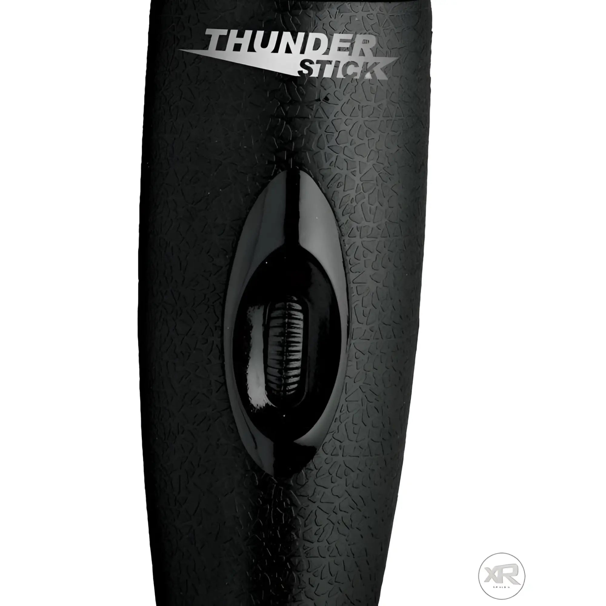 Close-up of the black textured Master Series Thunderstick 2.0 power wand showing its control dial and logo.