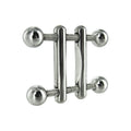 Master Series Twin Screws Nipple Press: A silver-toned, adjustable stainless steel clamp with two threaded screws.