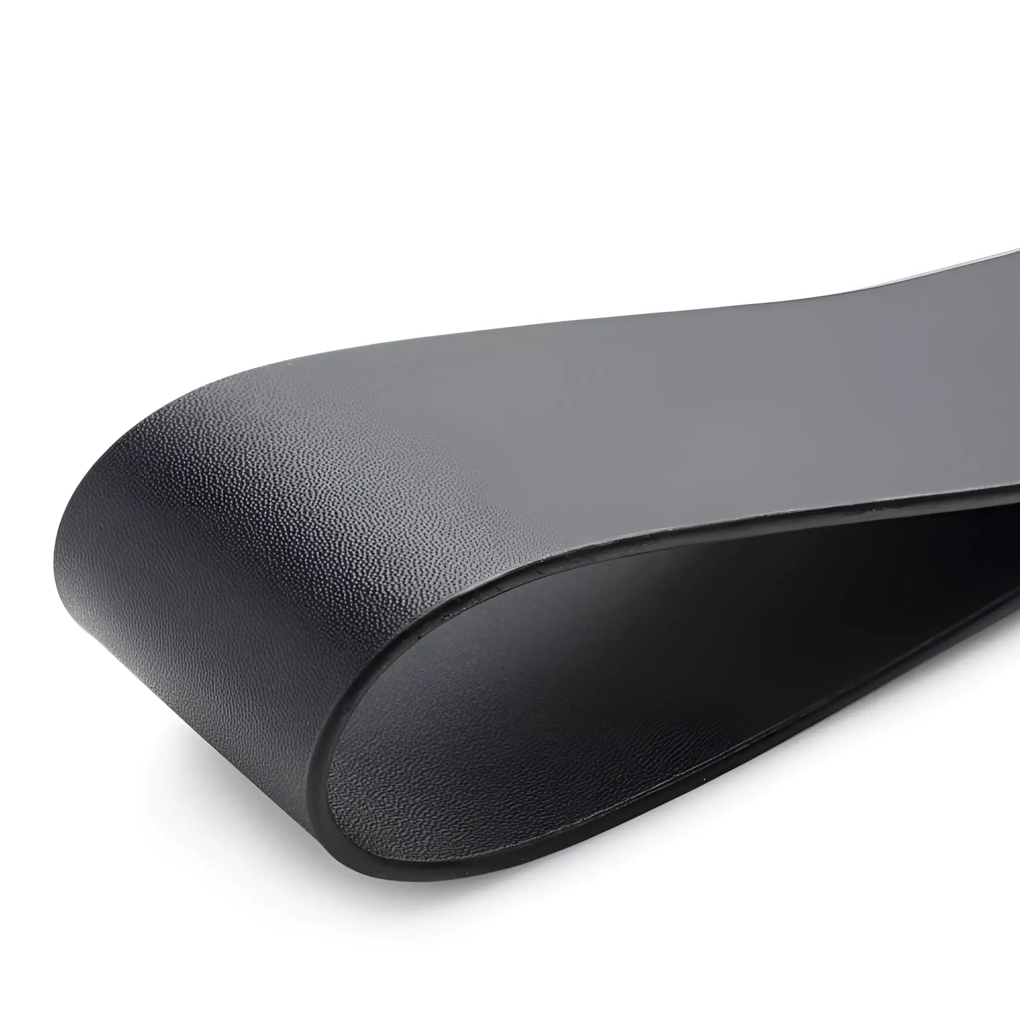 Close-up of a black, looped leather strap from the Master Series Wooden Slapper with a textured outer finish.