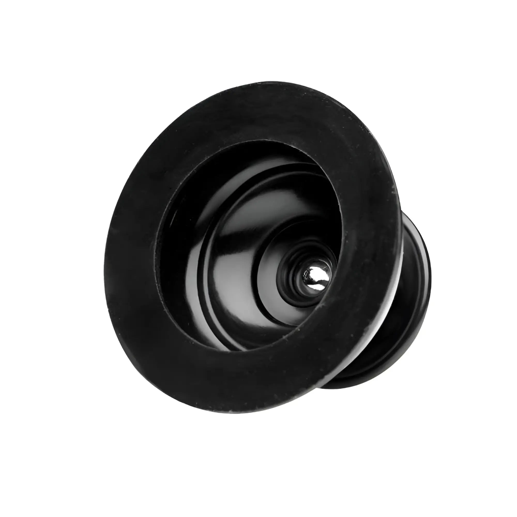Master Series XL Plunger, a wide-rimmed, black, bell-shaped silicone nipple sucker against a white background.
