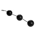Master Series XXL Vibrating Triple Silicone Beads: Three large, smooth black spheres connected on a flexible black cord.