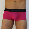Mckillop jagger mod al boxer brief underwear in bright fuchsia with black waistband size small front view
