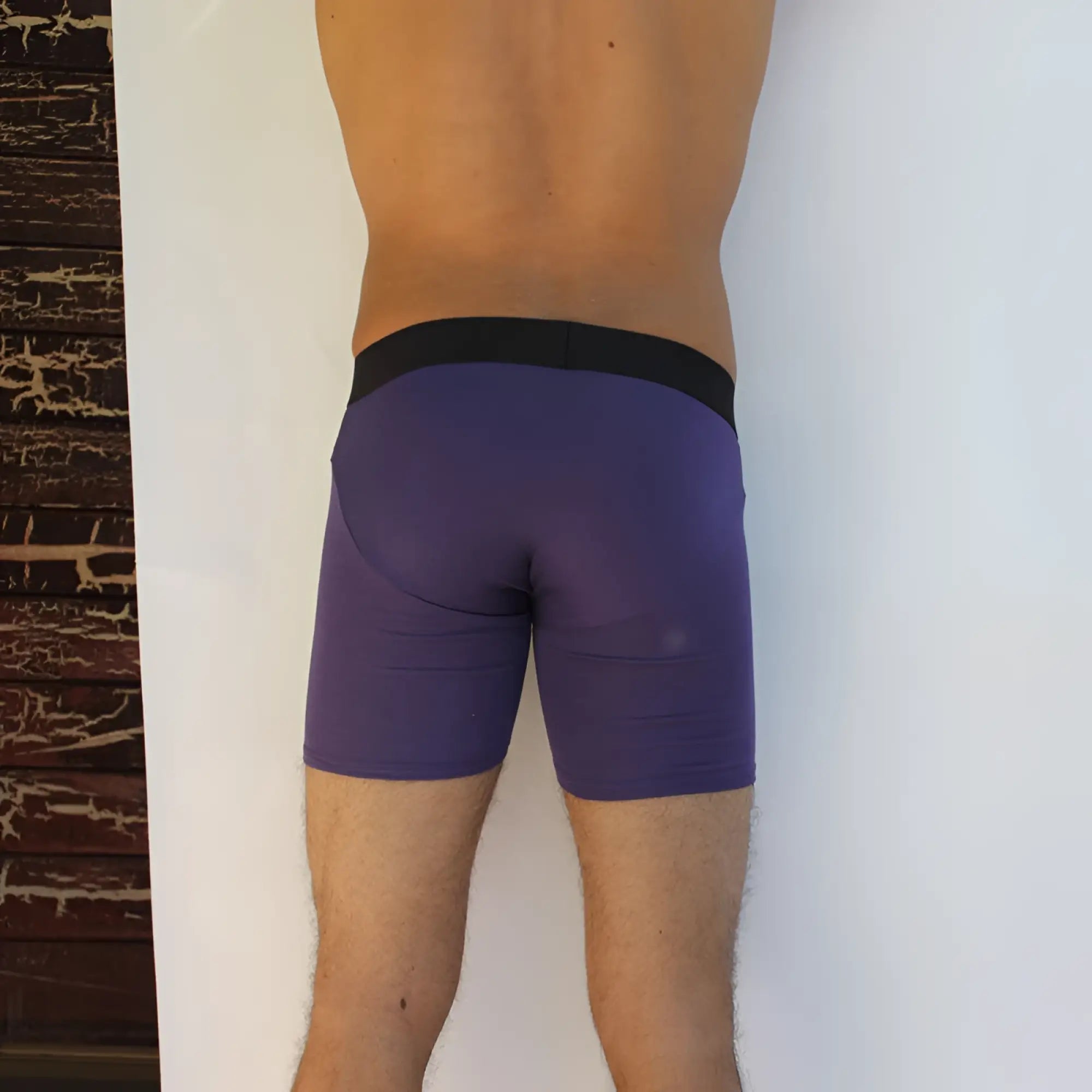 Purple mcKillop Jagger modal long boxer briefs with black elastic waistband in size medium for comfortable underwear use
