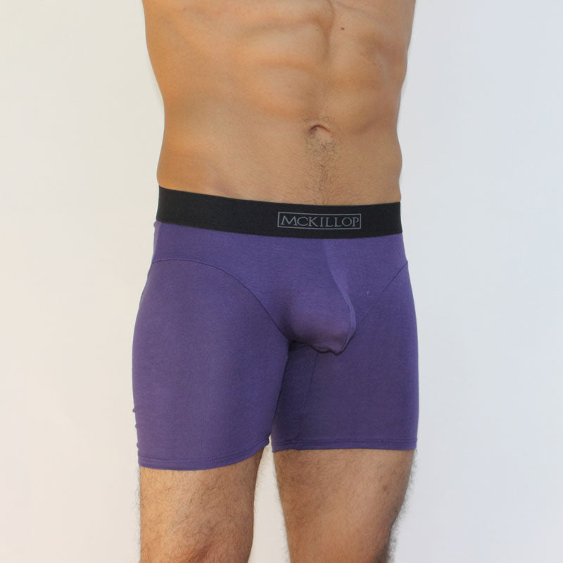 McKillop Jagger Modal Long Boxer Brief Underwear Eggplant JLXMO Size M