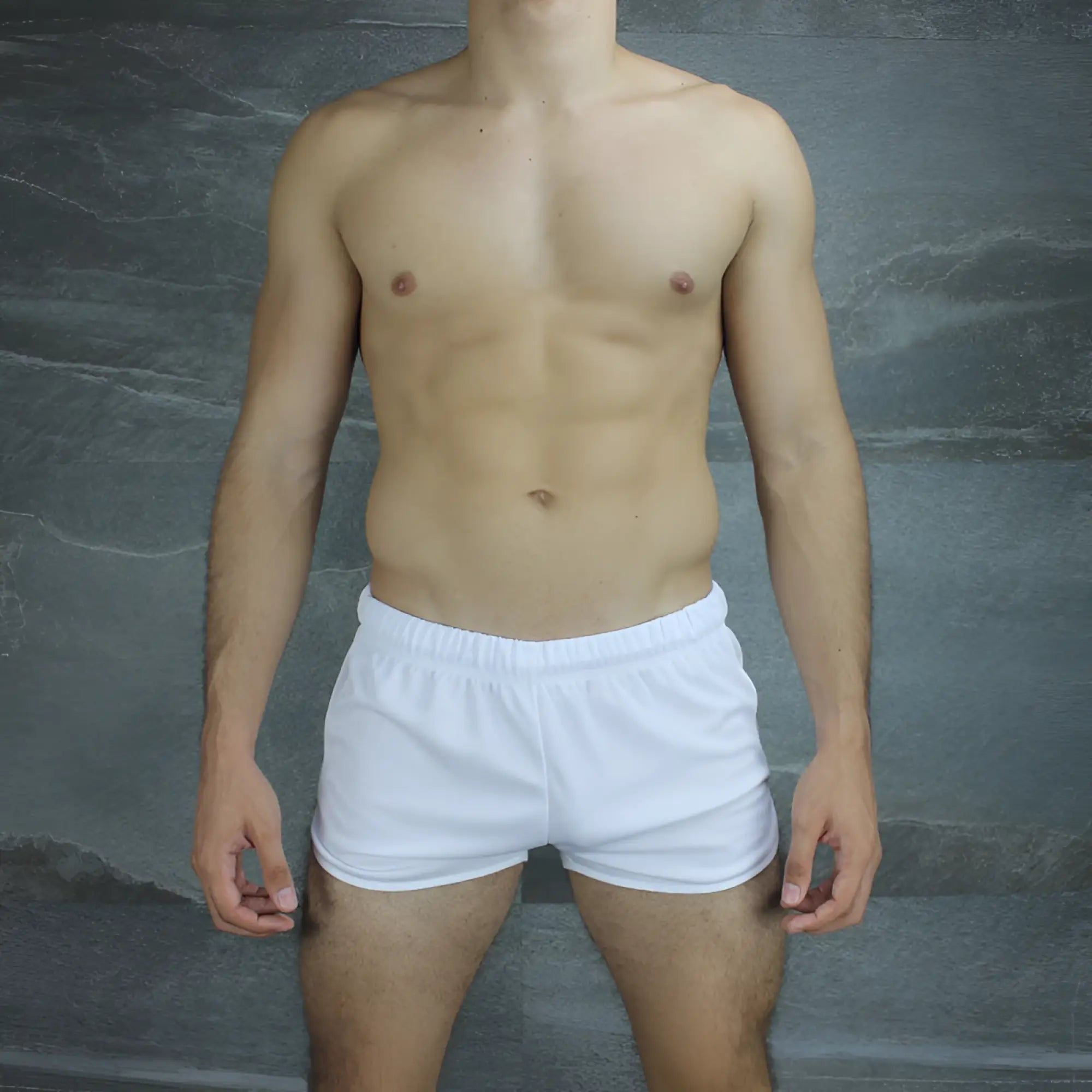White mckillop vivid score athletic shorts with elastic waistband size s for sports and training