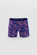 Men’s blue boxer briefs with a vibrant red white and blue usa flag pattern for patriotic wear