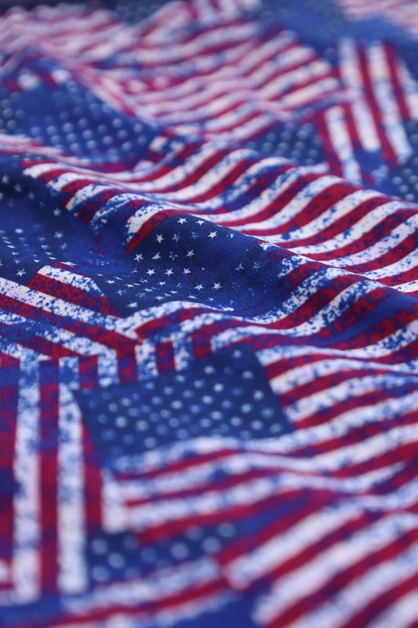 Men’s boxer briefs made of soft textured fabric with a faded red white and blue usa flag pattern