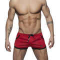 Red mesh basic rocky athletic shorts with black trim and drawstring waistband for active wear