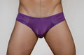 Purple metro bunz low-rise boxer briefs made of stretch fabric with a contoured design for a comfortable fit