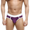MetroMaleWear 365 hip brief in bordeaux purple and white with smooth form-fitting fabric for athletic use