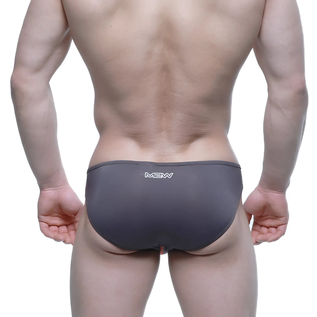 Dark gray mew brand briefs with sleek form-fitting design metro malewear alegria bikini charcoal 5233-11