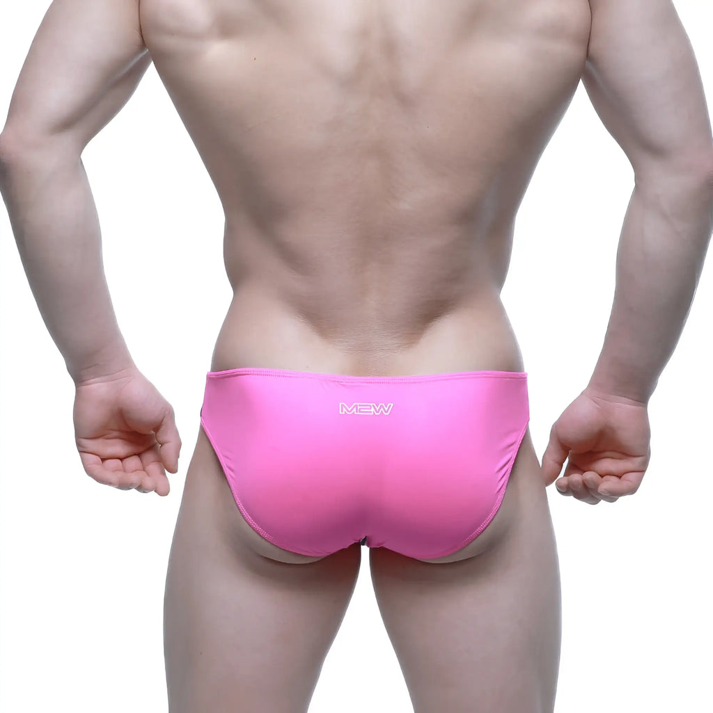 MetroMaleWear Alegria bikini pink 5233-02 bright pink sleek form-fitting swim trunks for men