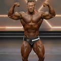 Black and white striped bodybuilding briefs with a gold emblem on the waistband from MetroMaleWear Alexander 4966-30