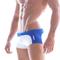 Blue and white MetroMaleWear Arc swim boxer royal 4925-18 with a sleek modern design for swimming and beachwear