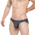 Dark gray mens briefs with subtle hexagonal texture and branded waistband metro male wear armour bikini 5103-m41