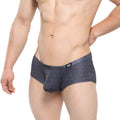 Dark gray hexagonal-patterned men’s briefs with branded waistband label metro male wear armour trunk 2125-43