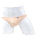 Beige cotton briefs with a white label on the waistband from metromalewear asian jock strap gold 5001-21 collection