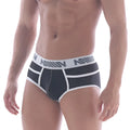 MetroMaleWear Atrevido brief black athletic underwear with mesh panels and branded waistband for enhanced comfort
