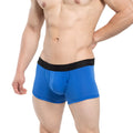 Bright blue royal blue MetroMaleWear Avalon boxer briefs with black elastic Vic logo waistband for comfortable wear