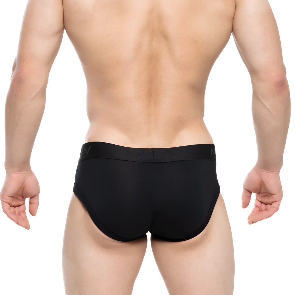 MetroMaleWear Avalon brief black 3036-20 with smooth form-fitting fabric and a subtle logo on the waistband