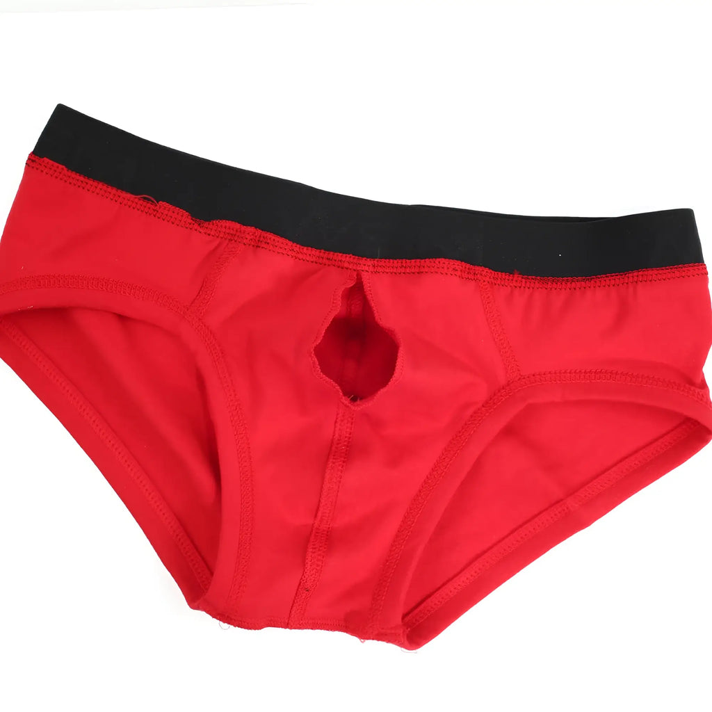 Red men’s briefs metro male wear avalon brief red 3036-12 with black waistband and central cutout for comfort